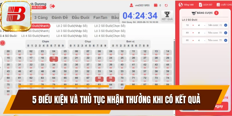 Thủ tục nhận thưởng tại Bsport