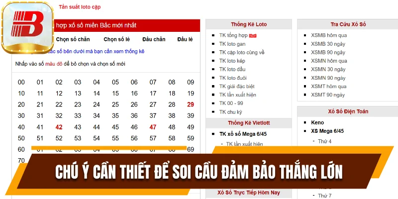 Lưu ý khi soi cầu XSMB