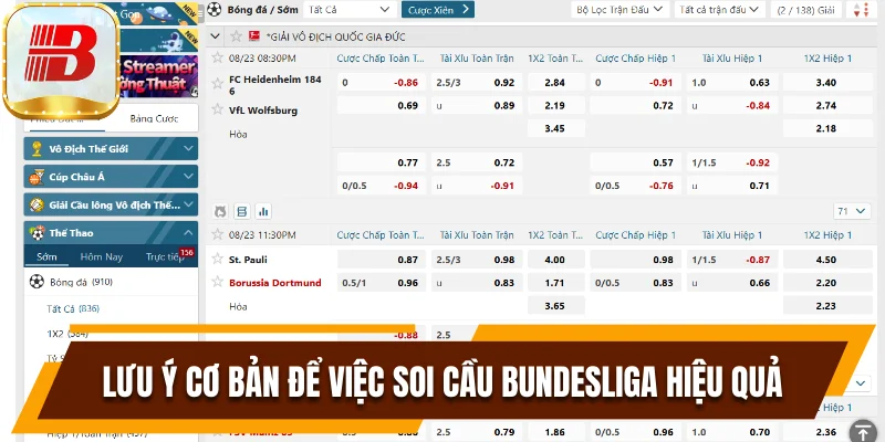 Soi Kèo Bundesliga Và Cách Để Đạt Hiệu Quả Ngay Cược Đầu 8 Lưu ý cơ bản để việc soi cầu Bundesliga hiệu quả
