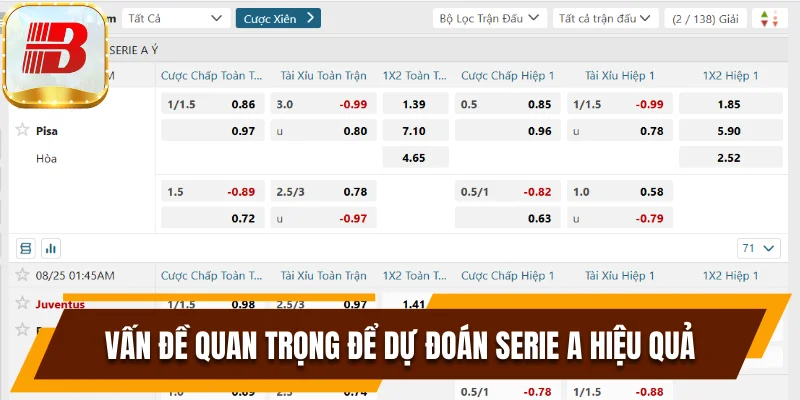Soi Kèo Serie A - Bí Quyết Cược Thắng Từ Chuyên Gia Bsport 8 Vấn đề quan trọng để dự đoán Serie A hiệu quả